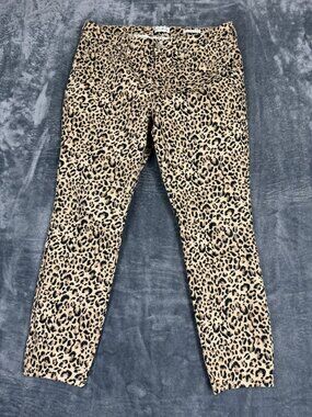 Wonderly Mid-Rise Skinny Ankle Leopard Print Pants Size 10